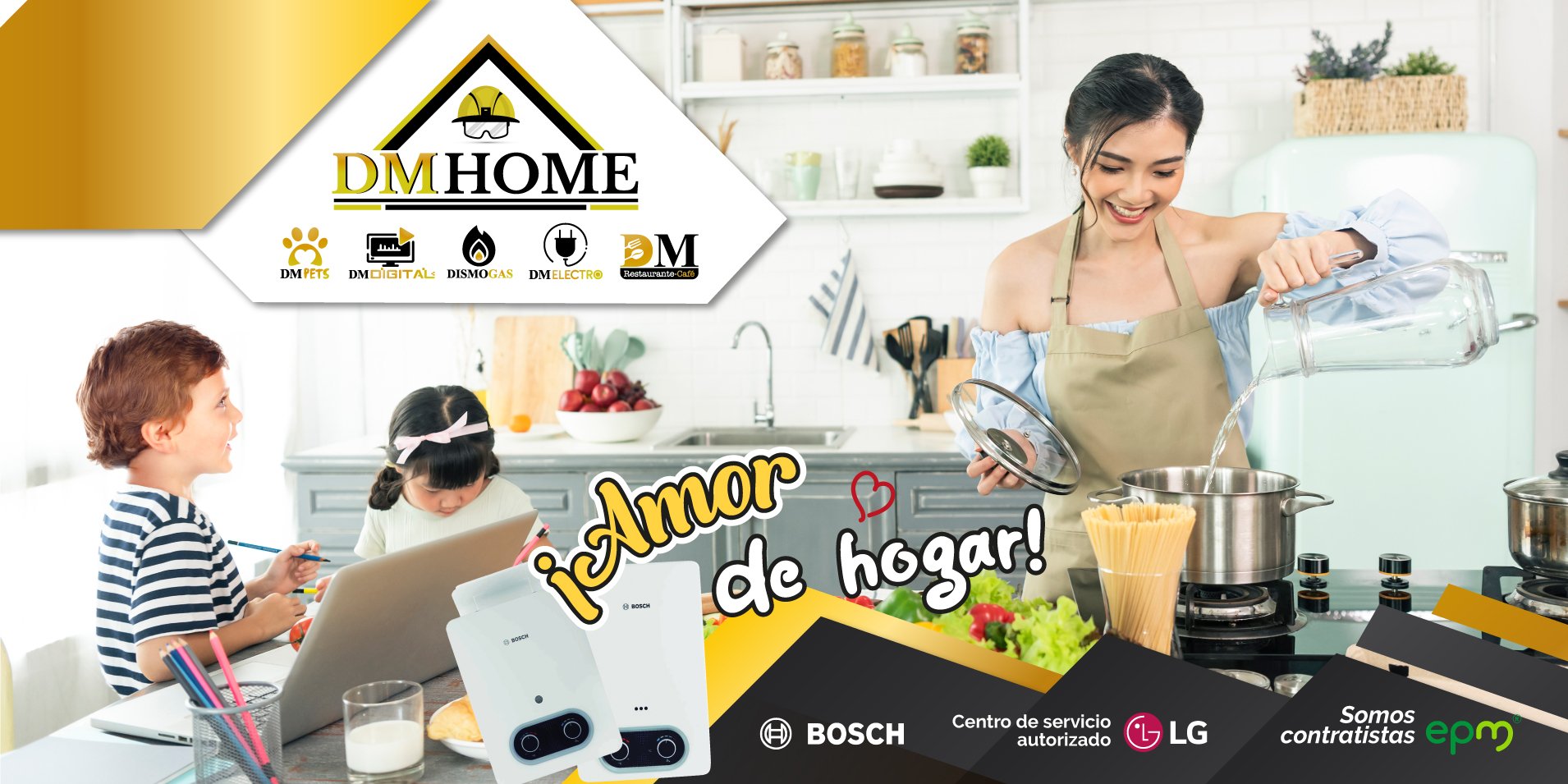 DM Home · Amor de hogar — calentadores Bosch y servicio autorizado