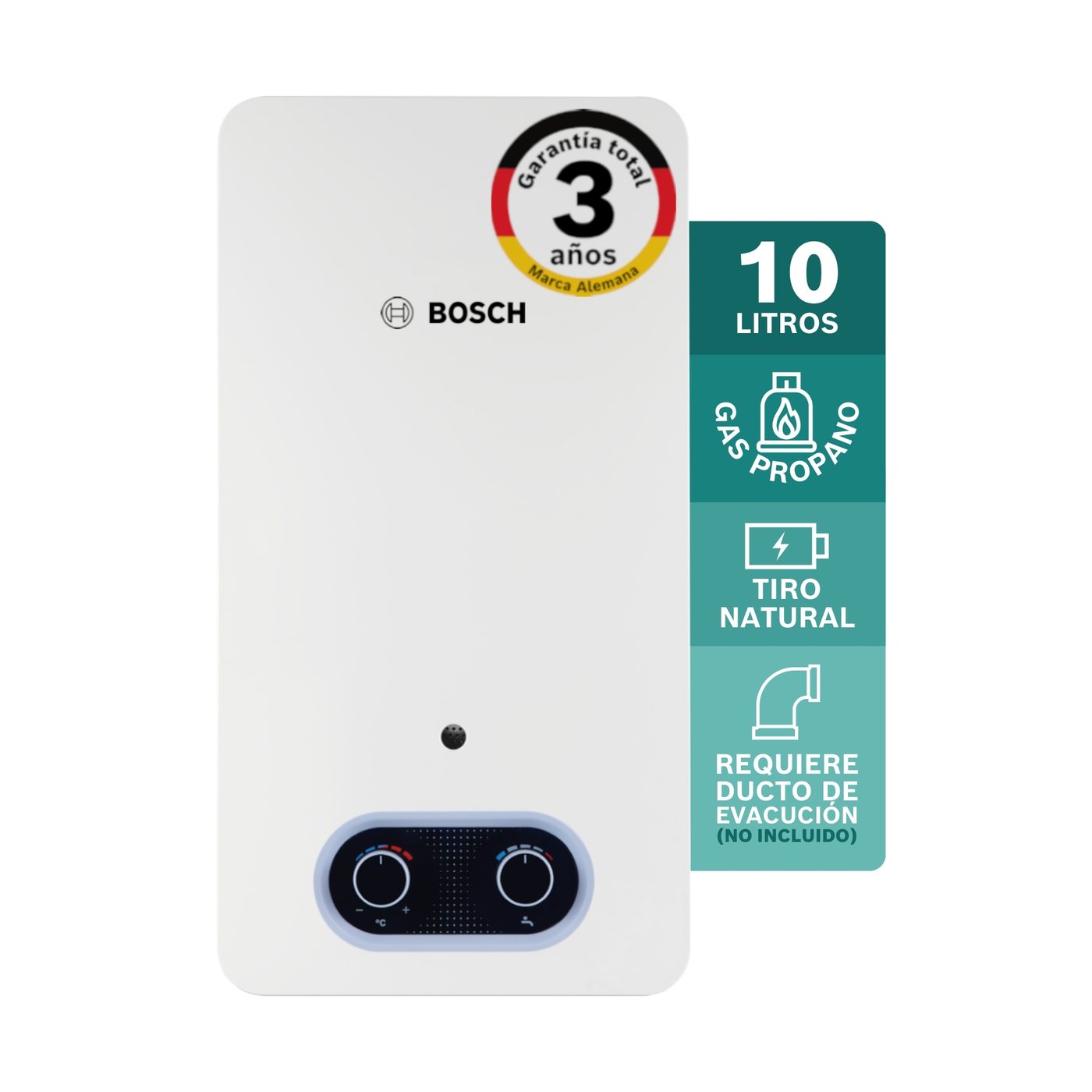 Calentador a gas propano 10L Bosch Therm 2200
